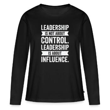 Leadership Sagesse Citations Guide Inspirer - T-shirt manches longues Premium bio Femme - noir - Devant - Julia (174cm)