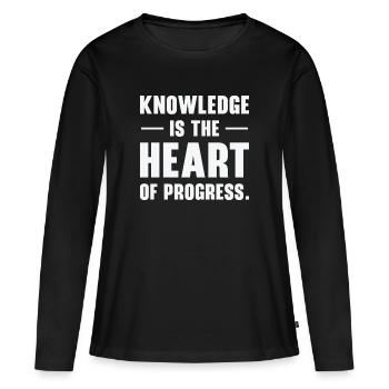 Entrepreneurs Connaissances Citations Progrès des innovateurs - T-shirt manches longues Premium bio Femme - noir - Devant - Julia (174cm)