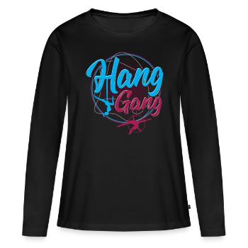 Aerial Silks Design Für Eine Luftakrobatin - Frauen Premium Bio Langarmshirt - Schwarz - Vorne - Julia (174cm)