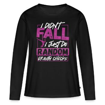 Aerial Silks Design Für Eine Luftakrobatin - Frauen Premium Bio Langarmshirt - Schwarz - Vorne - Julia (174cm)