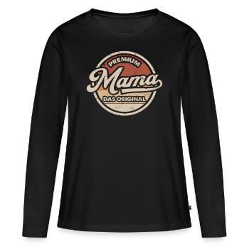 Mama Original Muttertag Lustig Mutter - Frauen Premium Bio Langarmshirt - Schwarz - Vorne - Julia (174cm)