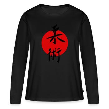 Ju Jutsu Kampfsport Shirt Sticker Jiu Jitsu - Frauen Premium Bio Langarmshirt - Schwarz - Vorne - Julia (174cm)