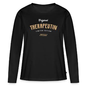 Therapeutin Limited Edition - Frauen Premium Bio Langarmshirt - Schwarz - Vorne - Julia (174cm)