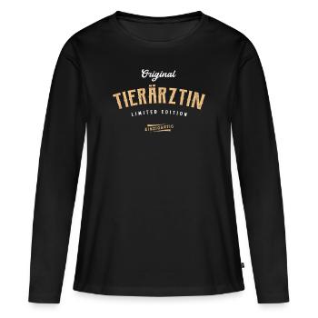 Tierärztin Limited Edition - Frauen Premium Bio Langarmshirt - Schwarz - Vorne - Julia (174cm)