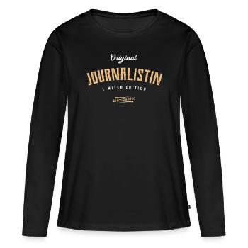 Journalistin Limited Edition - Frauen Premium Bio Langarmshirt - Schwarz - Vorne - Julia (174cm)