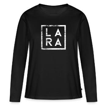 Lara Minimalisme - T-shirt manches longues Premium bio Femme - noir - Devant - Julia (174cm)