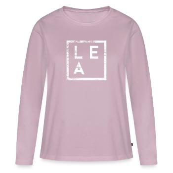 Lea Minimalismus - Frauen Premium Bio Langarmshirt - Altrosa - Vorne - Julia (174cm)