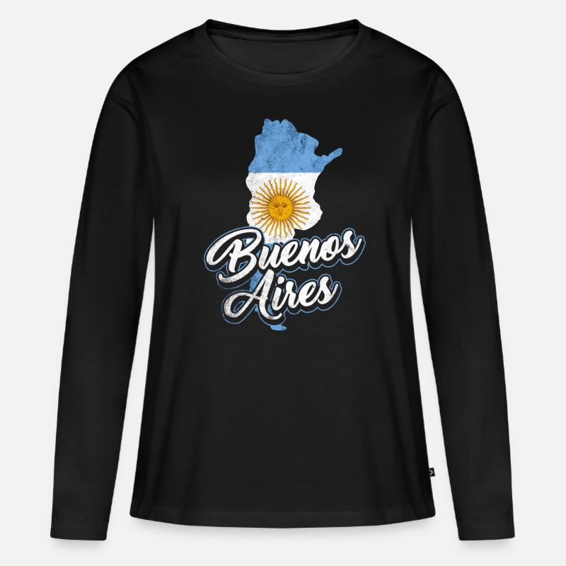 Buenos Aires Argentinien - Frauen Premium Bio Langarmshirt - Schwarz