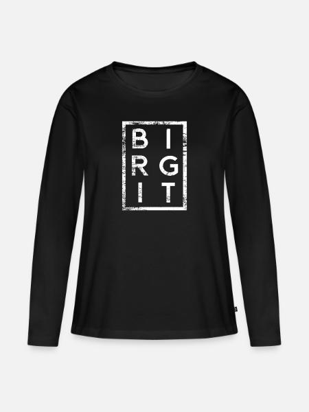 Birgit Minimalismus - Frauen Premium Bio Langarmshirt - Schwarz