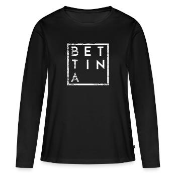 Bettina Minimalismus - Frauen Premium Bio Langarmshirt - Schwarz - Vorne - Julia (174cm)