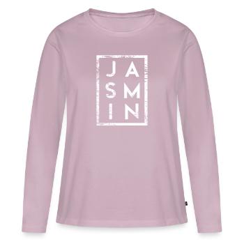 Jasmin Minimalismus - Frauen Premium Bio Langarmshirt - Altrosa - Vorne - Julia (174cm)