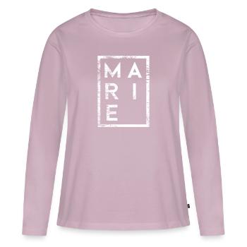 Marie Minimalismus - Frauen Premium Bio Langarmshirt - Altrosa - Vorne - Julia (174cm)
