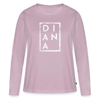 Diana Minimalisme - T-shirt manches longues Premium bio Femme - rose poudré - Devant - Julia (174cm)