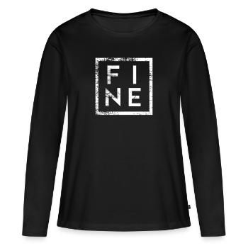 Fine Minimalismus - Frauen Premium Bio Langarmshirt - Schwarz - Vorne - Julia (174cm)