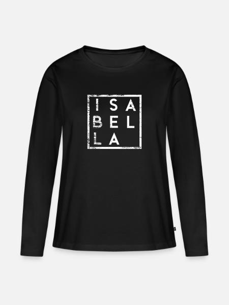 Isabella Minimalismus - Frauen Premium Bio Langarmshirt - Schwarz