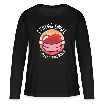Single Vintage Fan Single Citations Retro Single - T-shirt manches longues Premium bio Femme - noir - Devant - Julia (174cm)