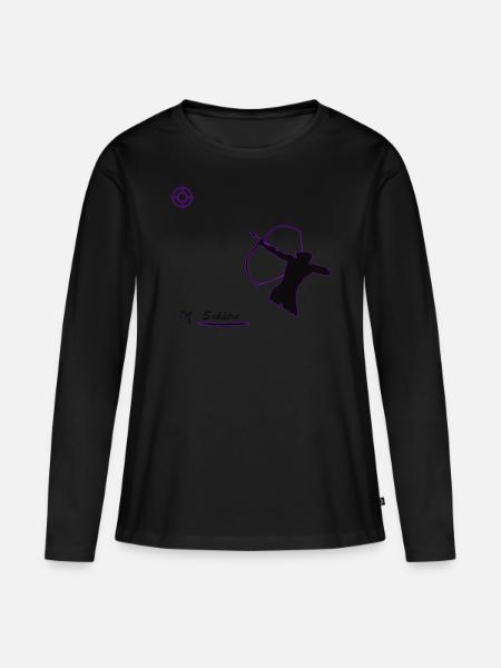 Schütze - Frauen Premium Bio Langarmshirt - Schwarz