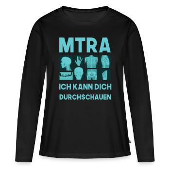 MTRA, Ich kann dich durchschauen, Radiologen - Frauen Premium Bio Langarmshirt - Schwarz - Vorne - Julia (174cm)