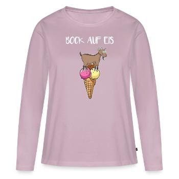 Envie de glace - T-shirt manches longues Premium bio Femme - rose poudré - Devant - Julia (174cm)
