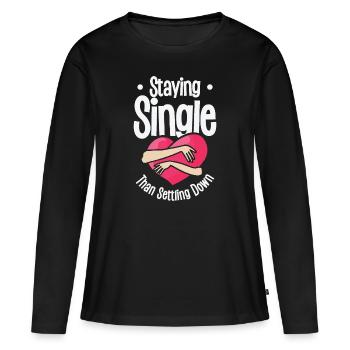 Single Vintage Fan Single Citations Retro Single - T-shirt manches longues Premium bio Femme - noir - Devant - Julia (174cm)