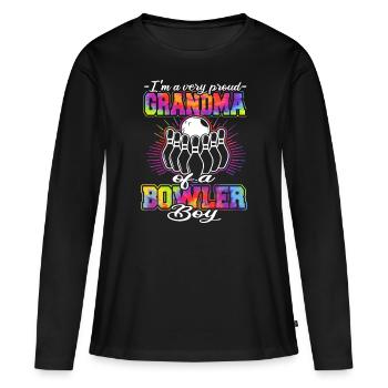 Bowler Grandma - Bowling - Women's Premium Organic Long Sleeve Shirt - black - Front - Julia (174cm)
