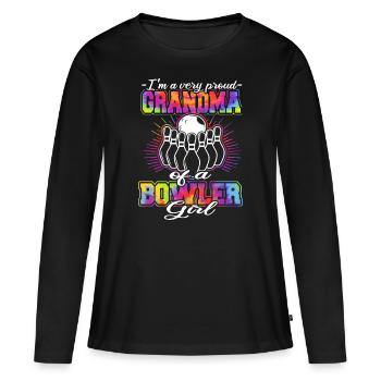 Bowler Grandma - Bowling - Women's Premium Organic Long Sleeve Shirt - black - Front - Julia (174cm)