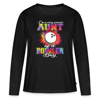 Bowler Aunt - Bowling - Women's Premium Organic Long Sleeve Shirt - black - Front - Julia (174cm)