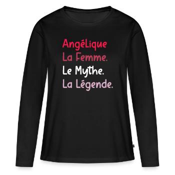 La femme le mythe la légende angélique - T-shirt manches longues Premium bio Femme - noir - Devant - Julia (174cm)