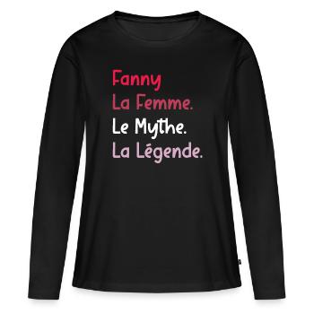 La femme le mythe la légende fanny - T-shirt manches longues Premium bio Femme - noir - Devant - Julia (174cm)