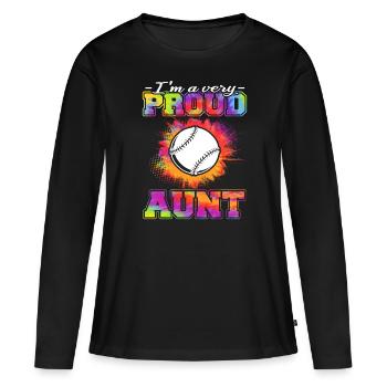 Baseball - Baseballspieler - Frauen Premium Bio Langarmshirt - Schwarz - Vorne - Julia (174cm)