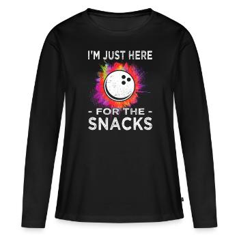 Bowling - Bowling - Fan de bowling - T-shirt manches longues Premium bio Femme - noir - Devant - Julia (174cm)