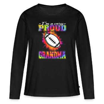 Joueurs de football - Football américain - T-shirt manches longues Premium bio Femme - noir - Devant - Julia (174cm)