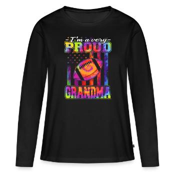 Joueurs de football - Football américain - T-shirt manches longues Premium bio Femme - noir - Devant - Julia (174cm)