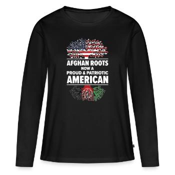 Né en Afghanistan Afghanistan Américains USA - T-shirt manches longues Premium bio Femme - noir - Devant - Julia (174cm)