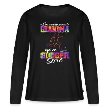 Grandma of a Soccer Girl - Fußballspieler Oma - Women's Premium Organic Long Sleeve Shirt - black - Front - Julia (174cm)