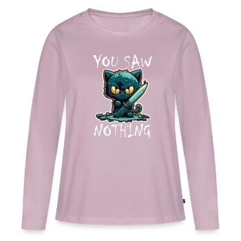 You haven't seen anything Cat Knife Kitten - Women's Premium Organic Long Sleeve Shirt - dusky pink - Front - Julia (174cm)