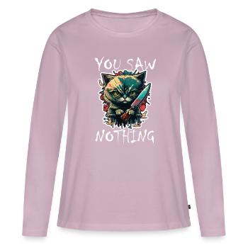You haven't seen anything Cat Knife Kitten - Women's Premium Organic Long Sleeve Shirt - dusky pink - Front - Julia (174cm)