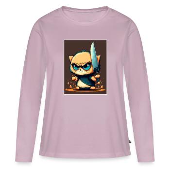 You haven't seen anything Cat Knife Kitten - Women's Premium Organic Long Sleeve Shirt - dusky pink - Front - Julia (174cm)