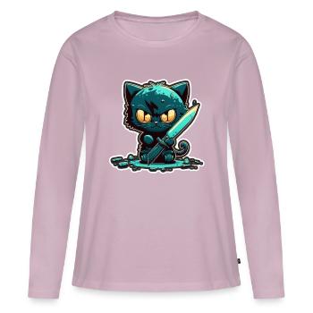 You haven't seen anything Cat Knife Kitten - Women's Premium Organic Long Sleeve Shirt - dusky pink - Front - Julia (174cm)