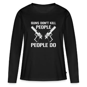 Armes Amateurs d’armes Propriétaires d’armes à feu Tir - T-shirt manches longues Premium bio Femme - noir - Devant - Julia (174cm)
