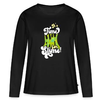 Mucus Puddle Cool Mignon Adorable pour Slime Maker - T-shirt manches longues Premium bio Femme - noir - Devant - Julia (174cm)