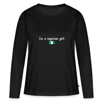 Je suis une fille nigériane - T-shirt manches longues Premium bio Femme - noir - Devant - Julia (174cm)