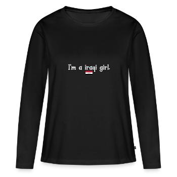 Je suis une fille irakienne - T-shirt manches longues Premium bio Femme - noir - Devant - Julia (174cm)