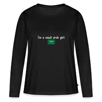 Je suis une fille arabe saoudienne - T-shirt manches longues Premium bio Femme - noir - Devant - Julia (174cm)