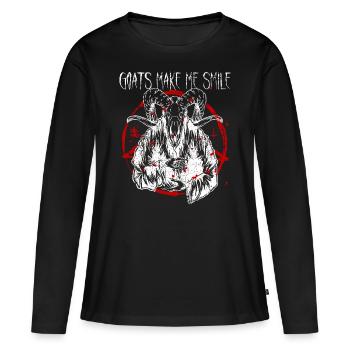 Satanisme Baphomet sataniste - T-shirt manches longues Premium bio Femme - noir - Devant - Julia (174cm)