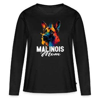 Malinois - Hundeliebhaber - Hundebesitzer - Frauen Premium Bio Langarmshirt - Schwarz - Vorne - Julia (174cm)
