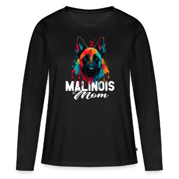 Malinois - Hundeliebhaber - Hundebesitzer - Frauen Premium Bio Langarmshirt - Schwarz - Vorne - Julia (174cm)