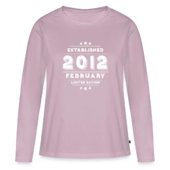Birthday in February 2012 - February - Women's Premium Organic Long Sleeve Shirt - dusky pink - Front - Julia (174cm)