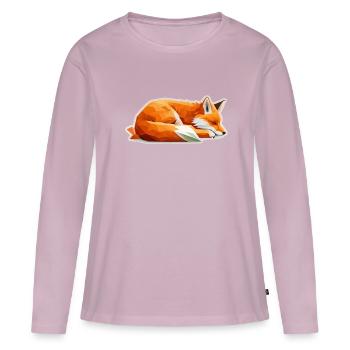 Fix und Foxi Fuchs Spruch Schlafshirt Kuscheln - Frauen Premium Bio Langarmshirt - Altrosa - Vorne - Julia (174cm)
