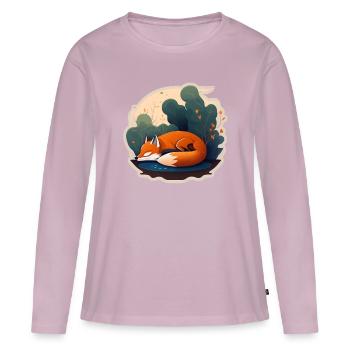 Fix und Foxi Fuchs Spruch Schlafshirt Kuscheln - Frauen Premium Bio Langarmshirt - Altrosa - Vorne - Julia (174cm)